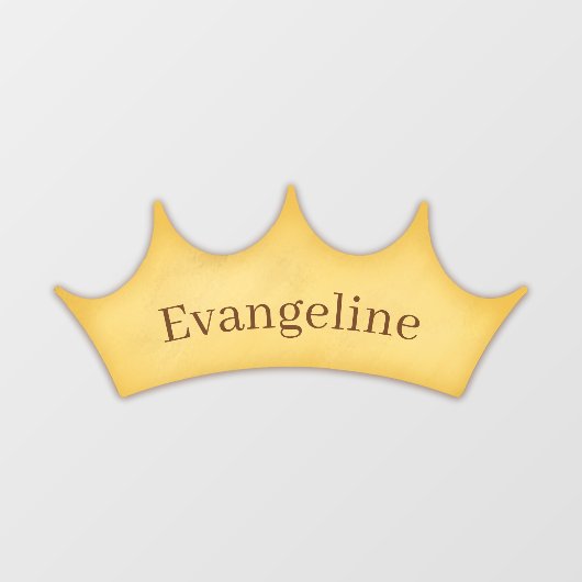 Golden Crown Fairytale Kinder & Nursery Personaliz Raamsticker (Vel)