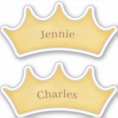 Golden Crown Fairytale Kinder Rooms 2 Douanenaam S Sticker (Voorkant)