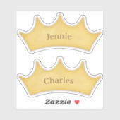 Golden Crown Fairytale Kinder Rooms 2 Douanenaam S Sticker (Vel)
