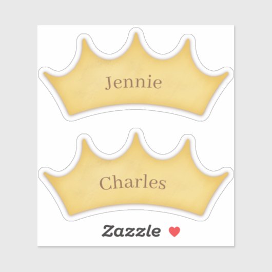 Golden Crown Fairytale Kinder Rooms 2 Douanenaam S Sticker (Vel)