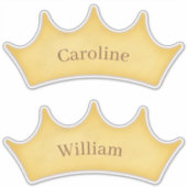 Golden Crown Fairytale Kinder set met 2 aangepaste Sticker (Voorkant)