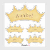 Golden Crown Fairytale Thaise Gepersonaliseerde Et Sticker (Vel)