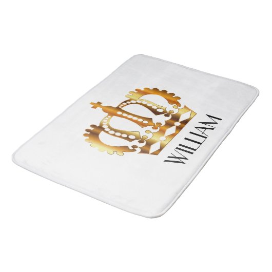 Golden Crown - Gepersonaliseerde naam Badmat (Gekanteld)