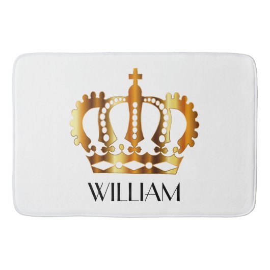 Golden Crown - Gepersonaliseerde naam Badmat (Voorkant)