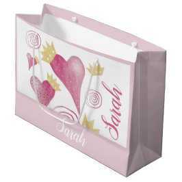 Golden Crown Heart Blush Waterverf monogram Groot Cadeauzakje
