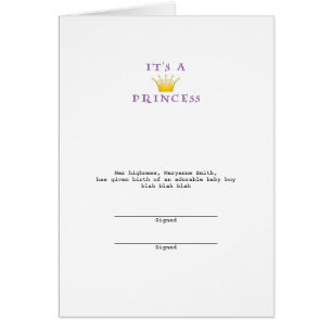 Golden Crown "Het is een prinses" met wizardletter