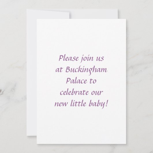 Golden Crown "Het is een prinses" met wizardletter Kaart (Achterkant)