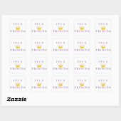 Golden Crown "Het is een prinses" met wizardletter Vierkante Sticker (Vel)