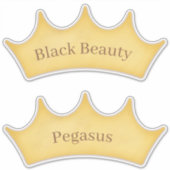 Golden Crown Horse & Pony Custom Name plate Sticker (Voorkant)