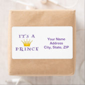 Golden Crown "It's a Prince" met Wizard font Etiket (Insitu)
