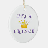 Golden Crown "It's a Prince" met Wizard font Keramisch Ornament (Rechts)