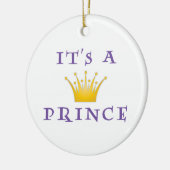 Golden Crown "It's a Prince" met Wizard font Keramisch Ornament (Links)