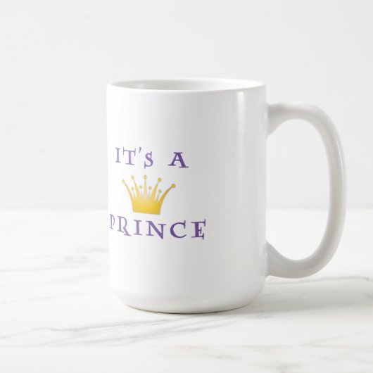Golden Crown "It's a Prince" met Wizard font Koffiemok (Rechts)
