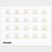 Golden Crown "It's a Prince" met Wizard font Ronde Sticker (Vel)
