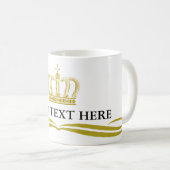 Golden Crown + jouw tekst & achtergrond Koffiemok (Voorkant rechts)