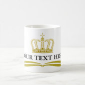 Golden Crown + jouw tekst & achtergrond Koffiemok (Center)