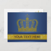 Golden Crown + jouw tekst & afbeelding Briefkaart (Voorkant / Achterkant)