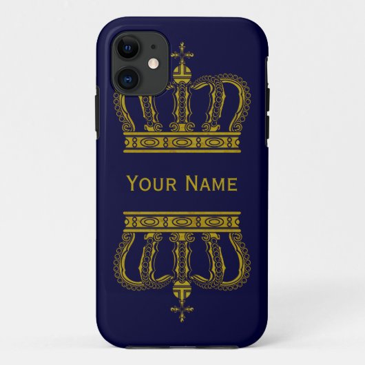 Golden Crown + jouw tekst Case-Mate iPhone Case (Achterkant)