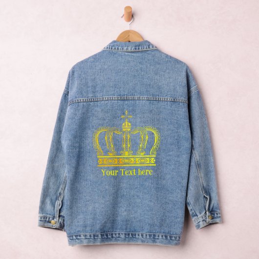 Golden Crown + jouw tekst Denim Jacket (Hangar)