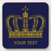Golden Crown + jouw tekst Drankjes Onderzetter (Voorkant)