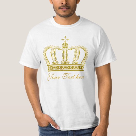 Golden Crown + jouw tekst T-shirt (Voorkant)