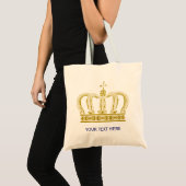 Golden Crown + jouw tekst Tote Bag (Voorkant (product))