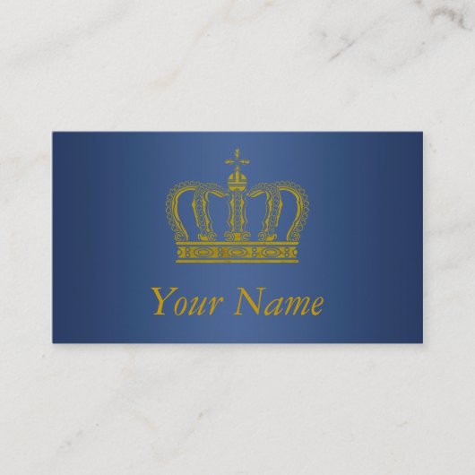 Golden Crown + jouw tekst Visitekaartje (Voorkant)