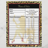 Golden Crown Leopard Print Hair Salon Order Form Persoonlijk Briefhoofd (Voorkant)