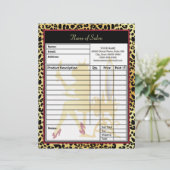 Golden Crown Leopard Print Hair Salon Order Form Persoonlijk Briefhoofd (Staand voorkant)