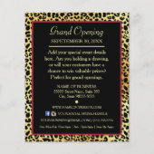 Golden Crown Leopard Red Bow Hair Salon Events Flyer (Achterkant)