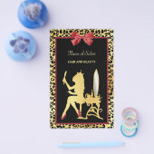 Golden Crown Leopard Red Bow Salon Grand Opening Flyer (Enkel)