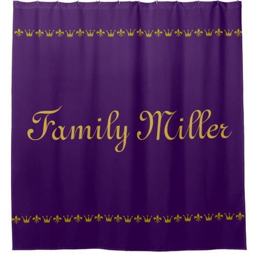  Golden Crown & Lily Border + jouw ideeën Douchegordijn