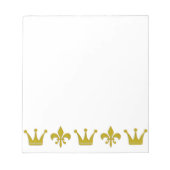 Golden Crown & Lily Border + jouw ideeën Notitieblok (Voorkant)