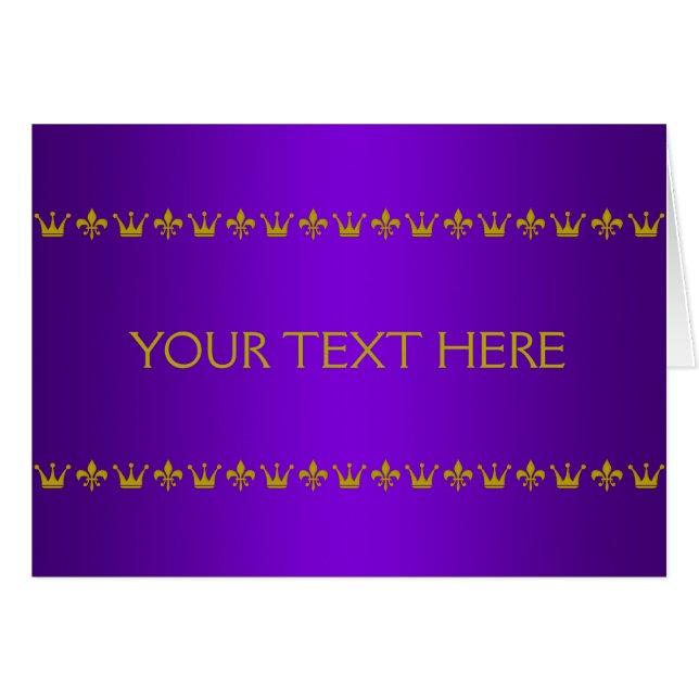 Golden Crown & Lily Border + jouw tekst & backgr. (Voorkant Horizontaal)
