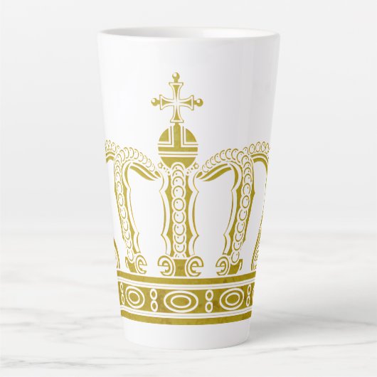Golden Crown - luxe royal Latte Mok (Voorkant)