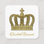 Golden Crown - luxe royal Square 2 Vierkante Visitekaartje (Voorkant)