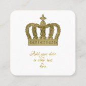 Golden Crown - luxe royal Square 2 Vierkante Visitekaartje (Achterkant)