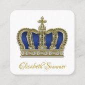 Golden Crown - luxe royal Square 5 Vierkante Visitekaartje (Voorkant)