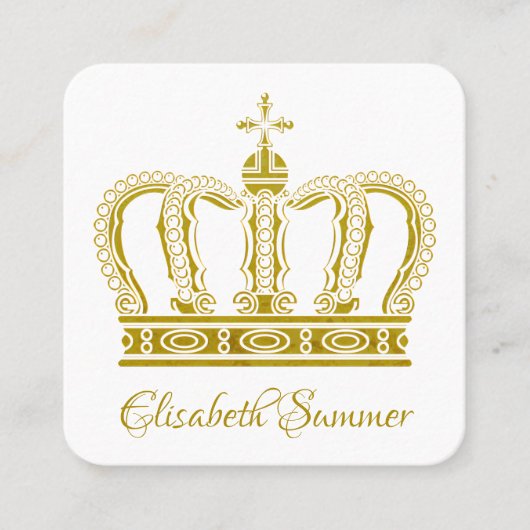 Golden Crown - luxe royal Vierkante Visitekaartje (Voorkant)