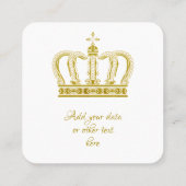 Golden Crown - luxe royal Vierkante Visitekaartje (Achterkant)