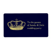 Golden Crown met jouw tekst Etiket (Voorkant)