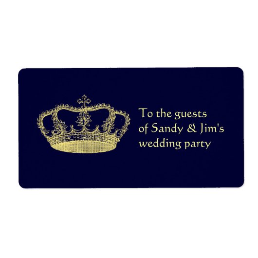 Golden Crown met jouw tekst Etiket (Voorkant)