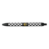 Golden Crown on Black and White Chess Pattern Pen (Voorkant)