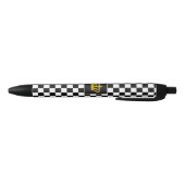 Golden Crown on Black and White Chess Pattern Pen (Bodem)