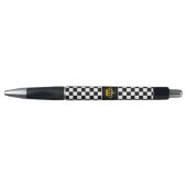 Golden Crown on Black and White Chess Pattern Pen (Voorkant)