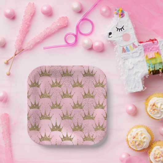 Golden Crown Papieren Bordje (Feest)