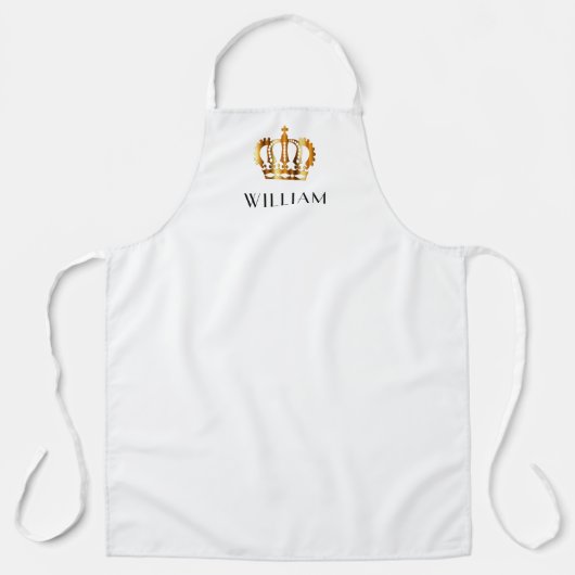 Golden Crown Persoonlijke benaming White Schort (Voorkant)
