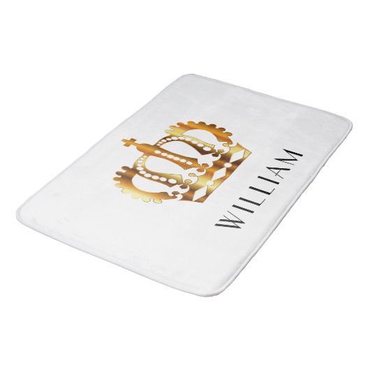Golden Crown Persoonlijke naam Bathroom Mat (Gekanteld)
