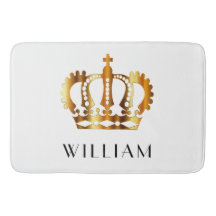 Golden Crown Persoonlijke naam Bathroom Mat