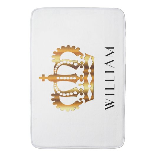 Golden Crown Persoonlijke naam Bathroom Mat (Voorkant Verticaal)